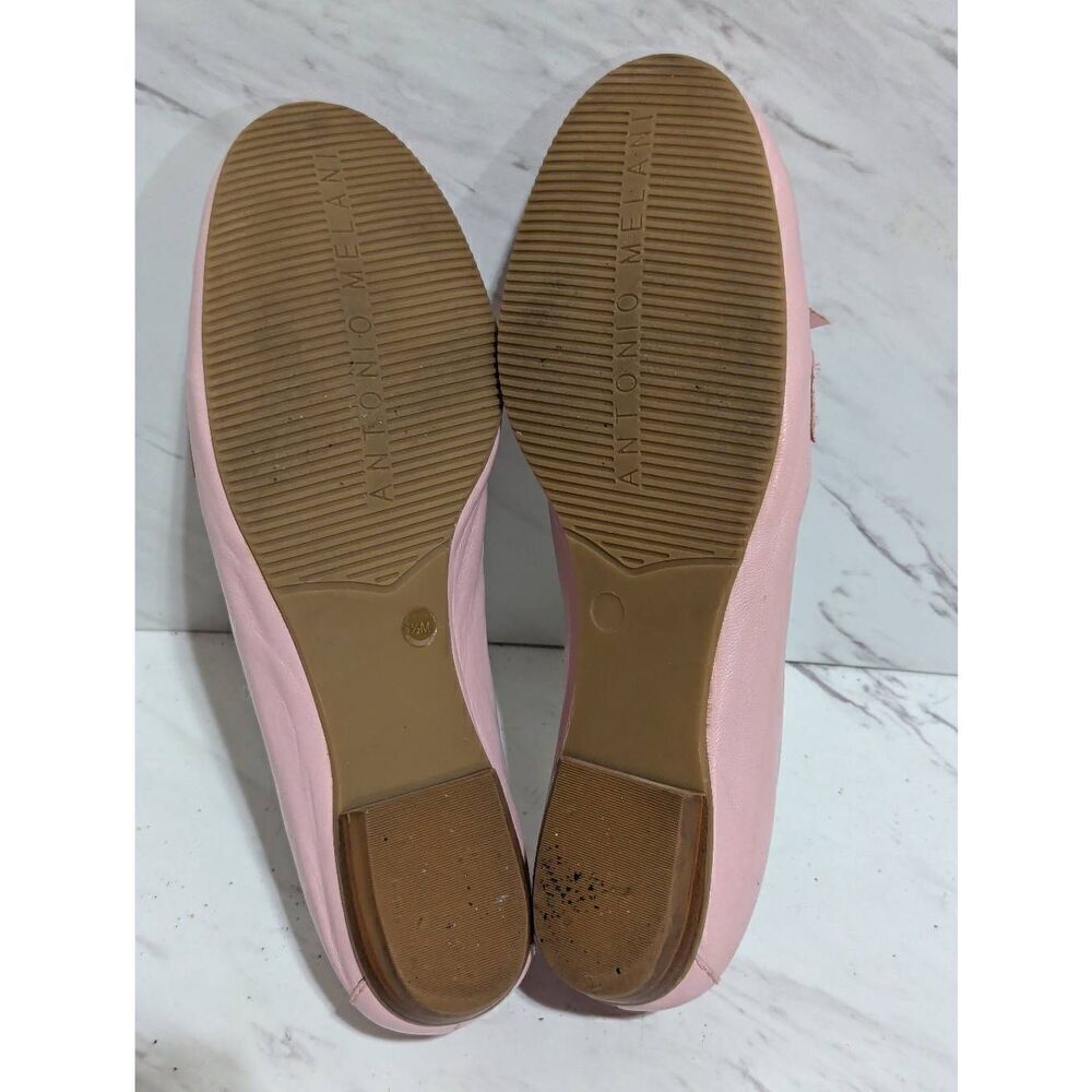 Antonio Melani Women's Pink Solid Soft Leather Loafers Flat Shoe Size 6.5 - Picture 4 of 8